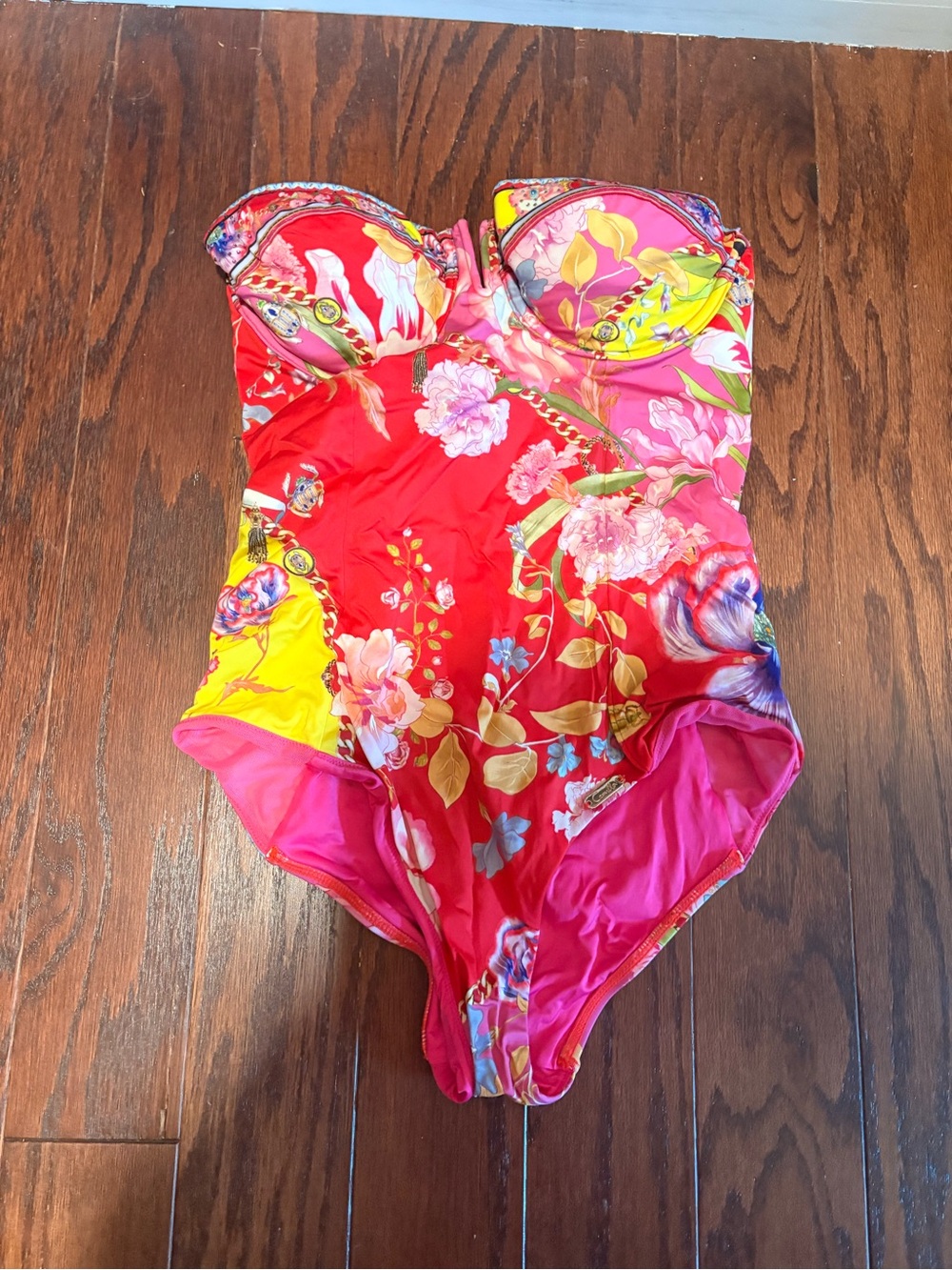Camilla Floral One-Piece Swimsuit in Red, Pink & Yellow